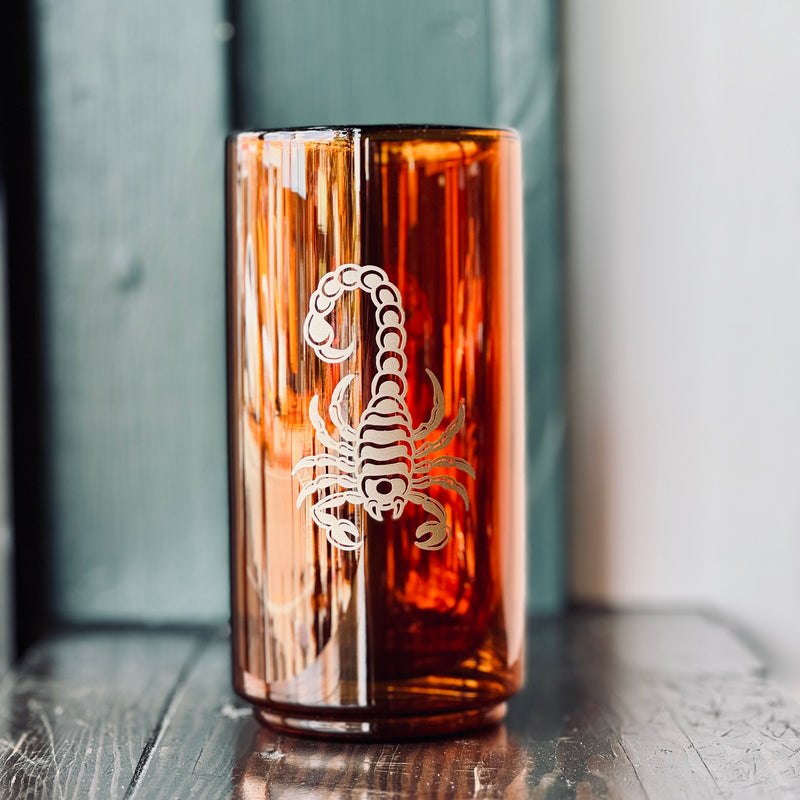 Amber Scorpion Double walled Glass