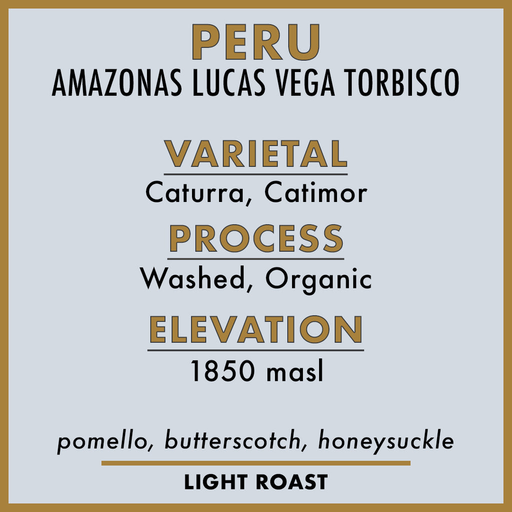 Timeless Coffee Roasters Peru Amazonas Lucas Vega Organic Coffee Details