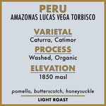 Timeless Coffee Roasters Peru Amazonas Lucas Vega Organic Coffee Details