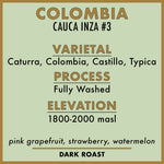 SINGLE ORIGIN ESPRESSO - COLOMBIA CAUCA INZA #3